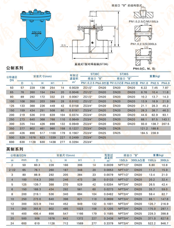 對(duì)焊直流式T型過濾器(圖1)